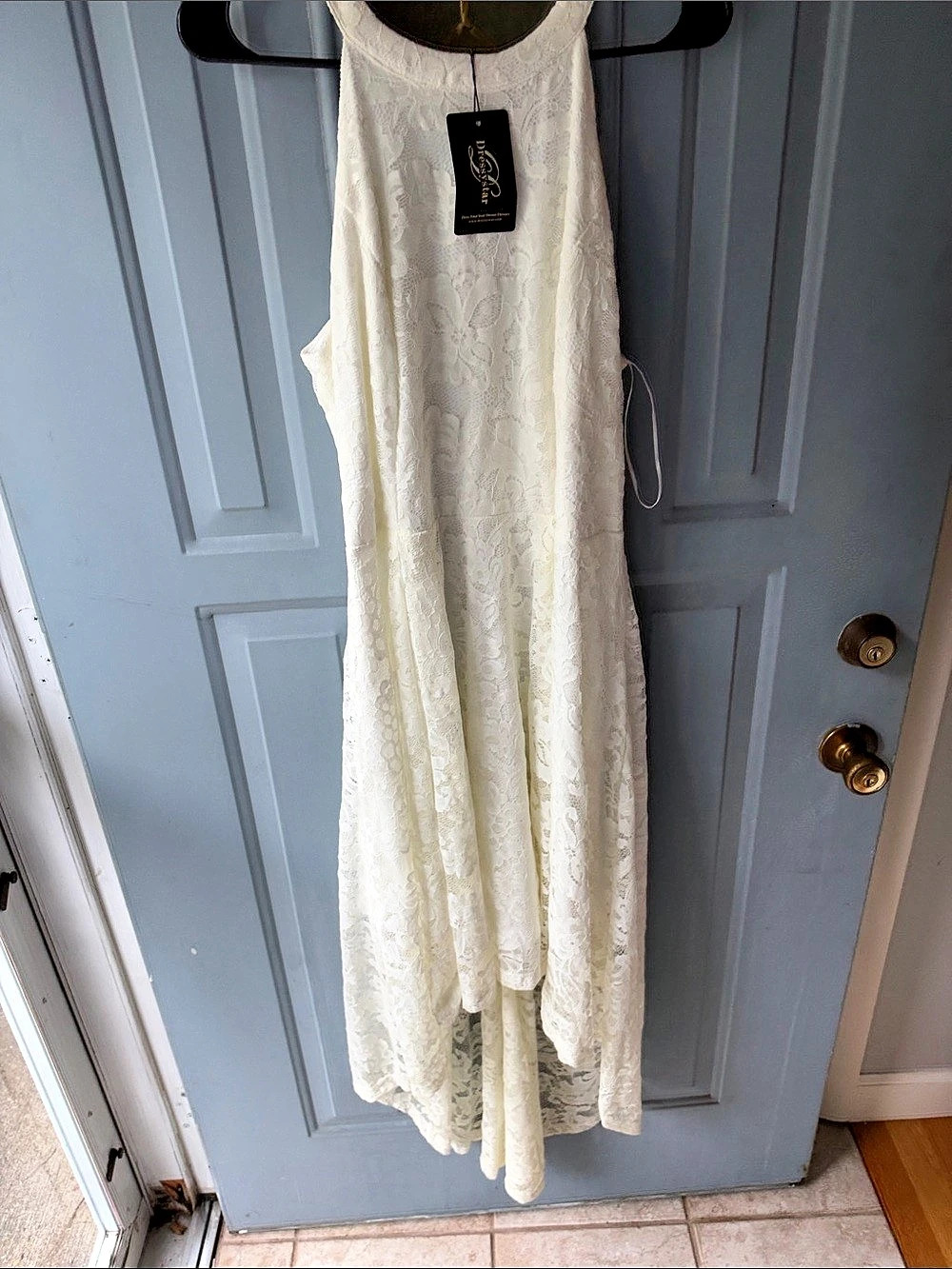 DressStar Floral Lace Maxi Dress White 3XL NWT